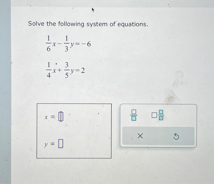 Solved Solve The Following System Of Equations. | Chegg.com