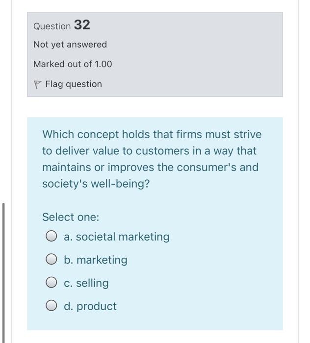 Solved Question 32 Not yet answered Marked out of 1.00 P | Chegg.com