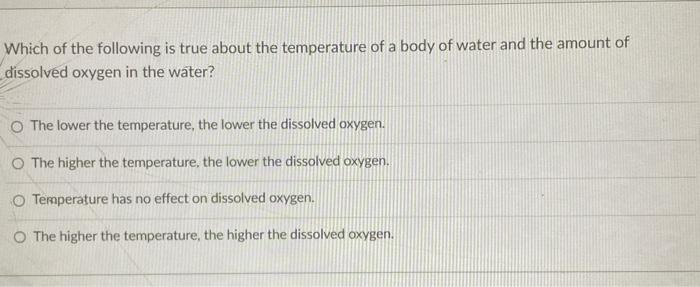 Solved Which of the following is true about the temperature | Chegg.com