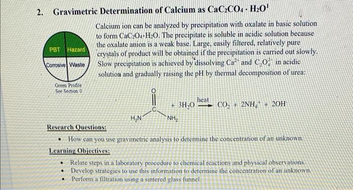 gravimetric determination of calcium