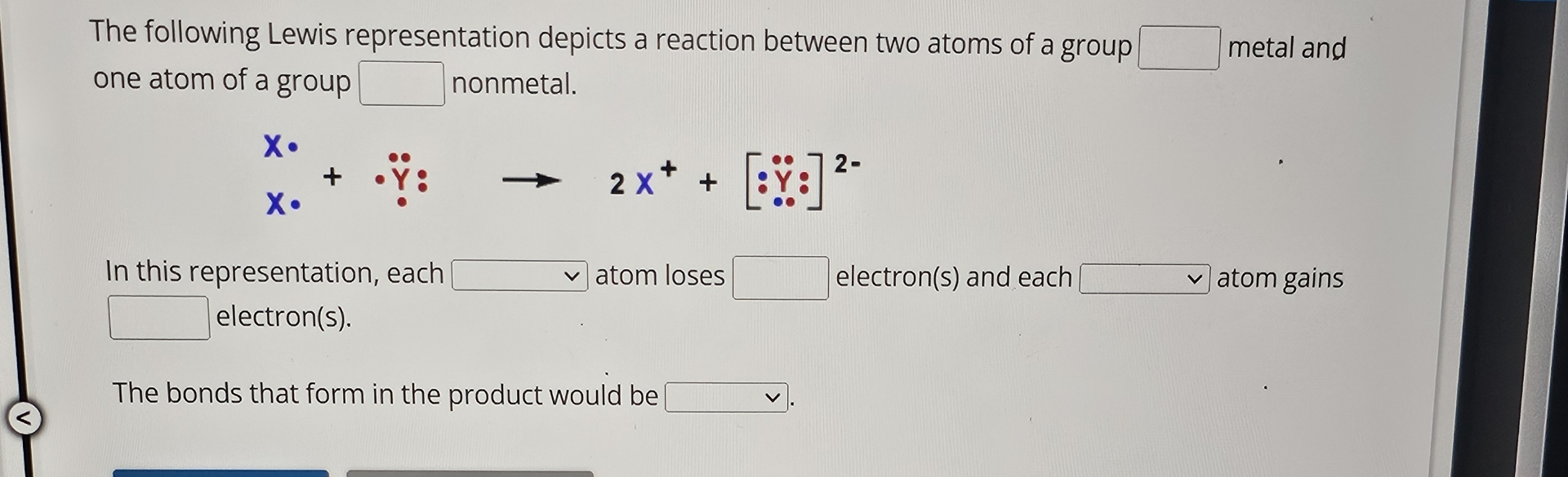 Solved The Following Lewis Representation Depicts A Reaction 5090