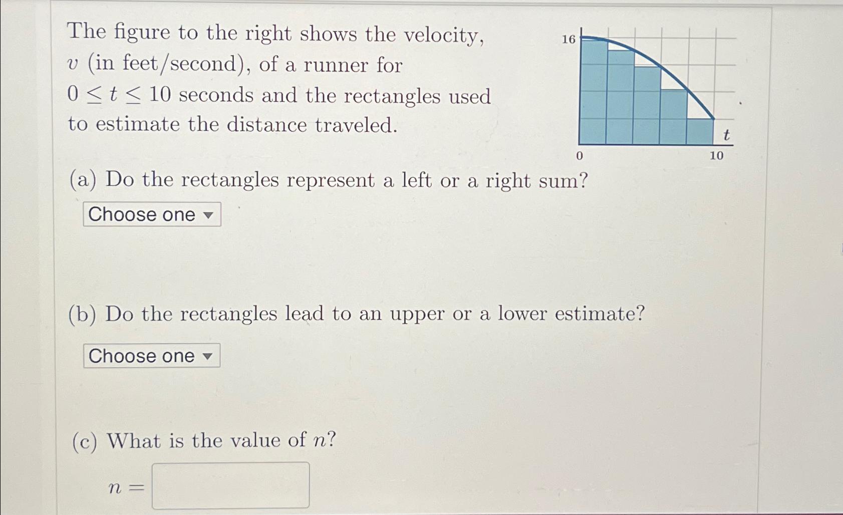 Solved The figure to the right shows the velocity, v (in | Chegg.com