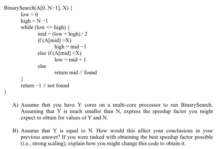 Solved Consider the following binary search algorithm (a | Chegg.com