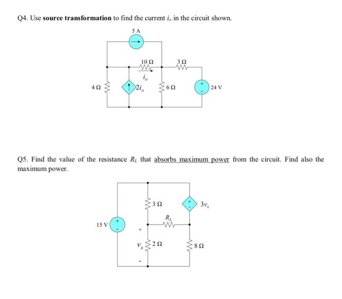 Solved QI. Find the voltage vo in the circuit shown using | Chegg.com
