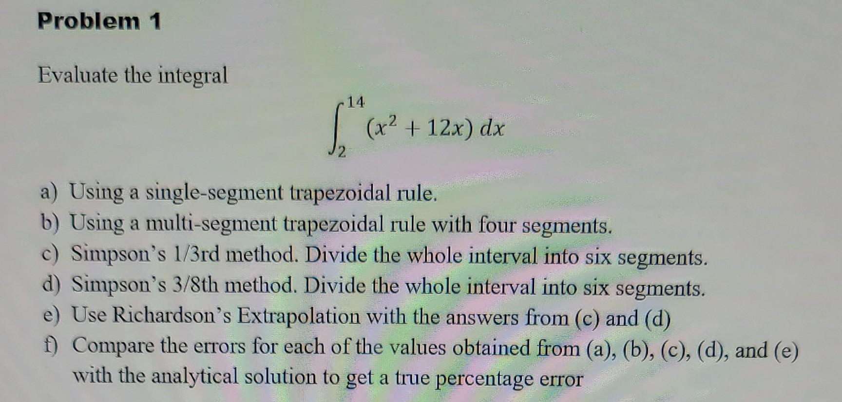 Solved Evaluate The Integral ∫214(x2+12x)dx A) Using A | Chegg.com