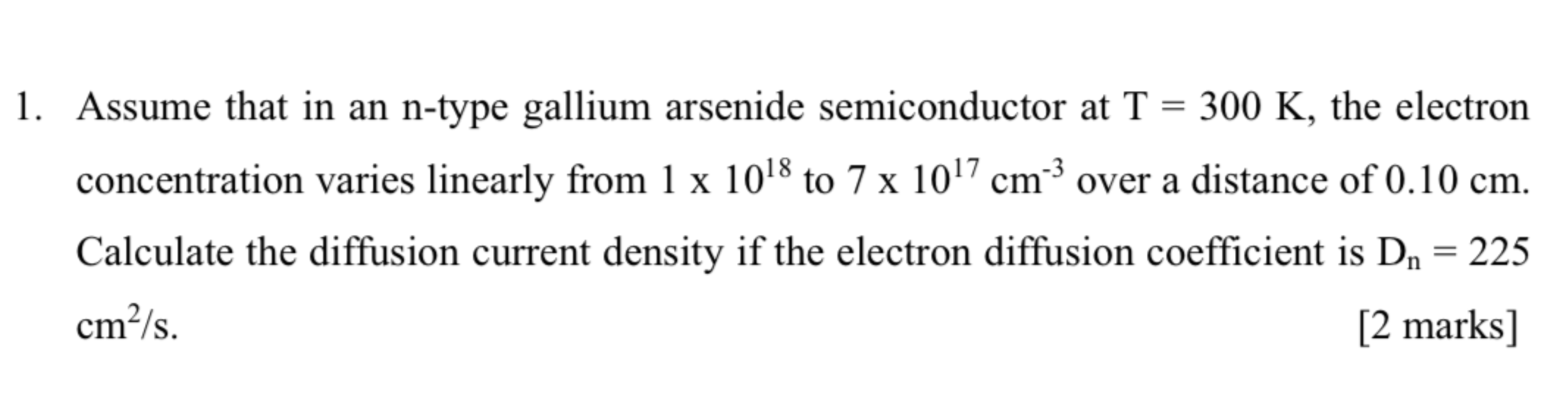 Solved Assume that in an n-type gallium arsenide | Chegg.com