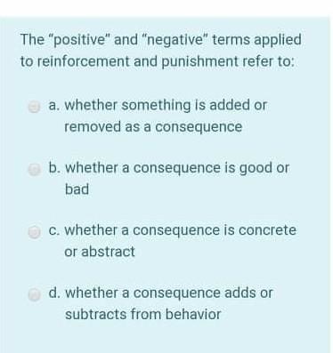 Solved The Positive And Negative Terms Applied To Chegg Com