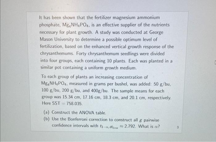 It has been shown that the fertilizer magnesium ammonium phosphate, \( \mathrm{Mg}_{4} \mathrm{NH}_{4} \mathrm{PO}_{4} \), is