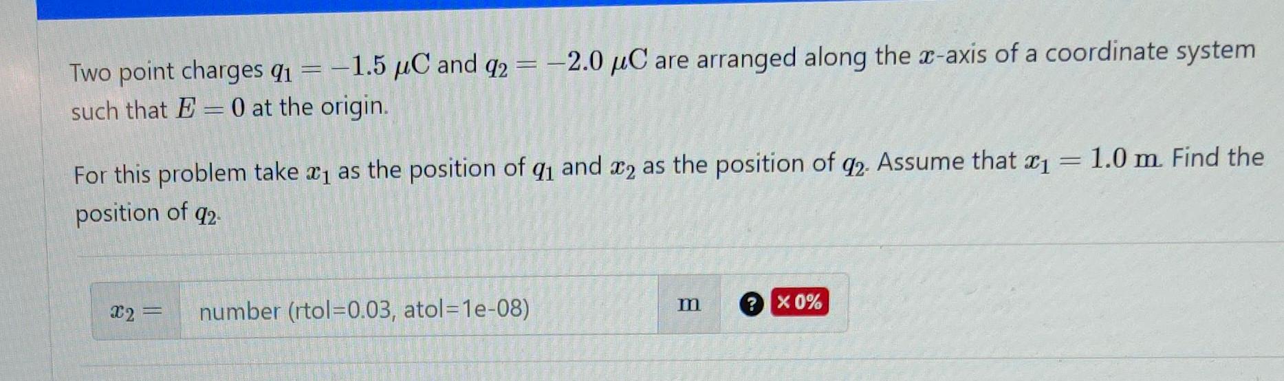 Solved Two Point Charges Q1−15μc And Q2−20μc Are 9403