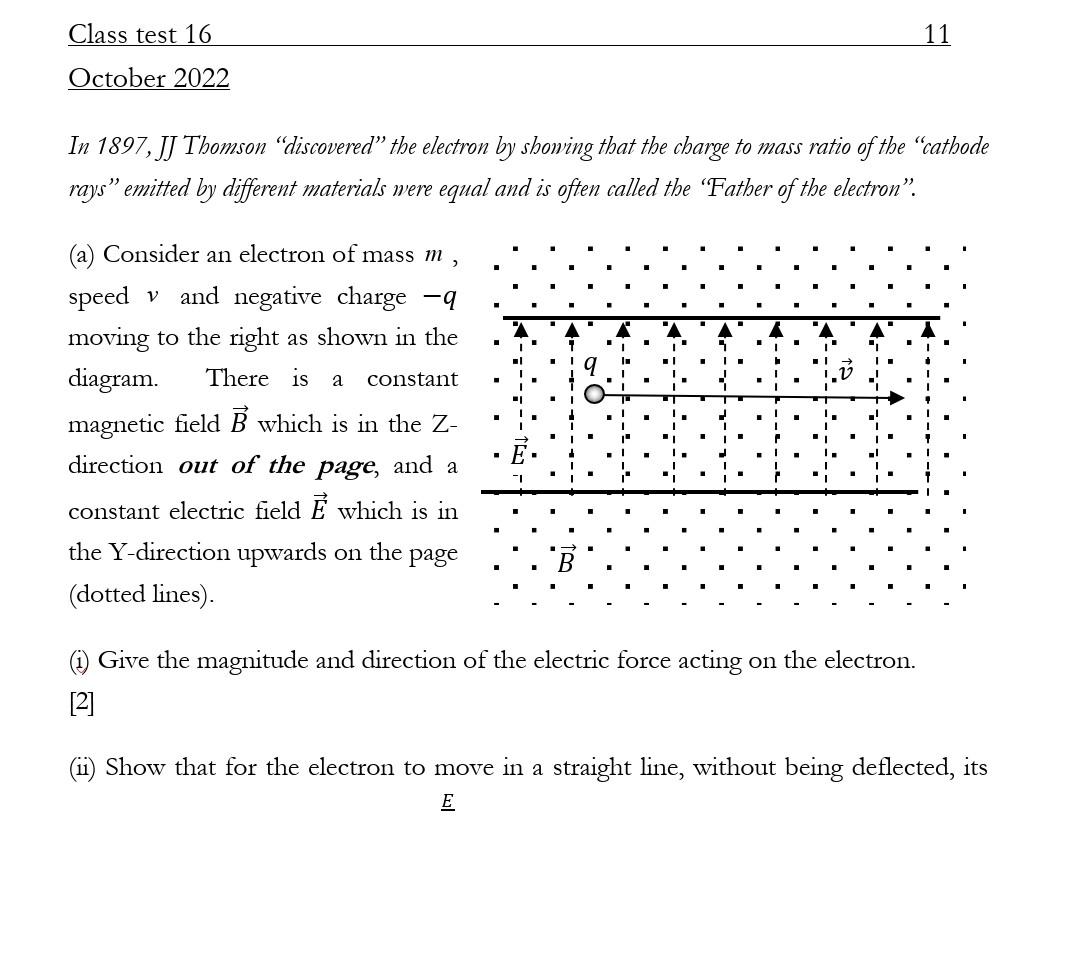 jj thomson charge to mass ratio experiment