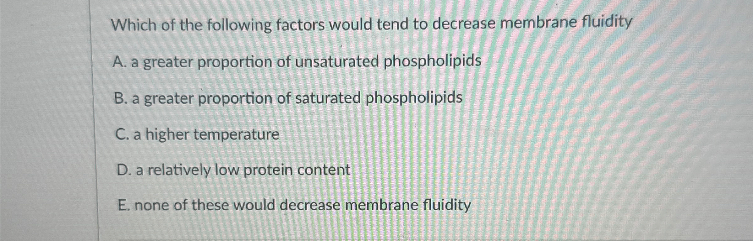 Solved Which of the following factors would tend to decrease | Chegg.com