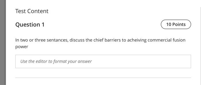 Solved Test Content Question 1 10 Points In two or three | Chegg.com