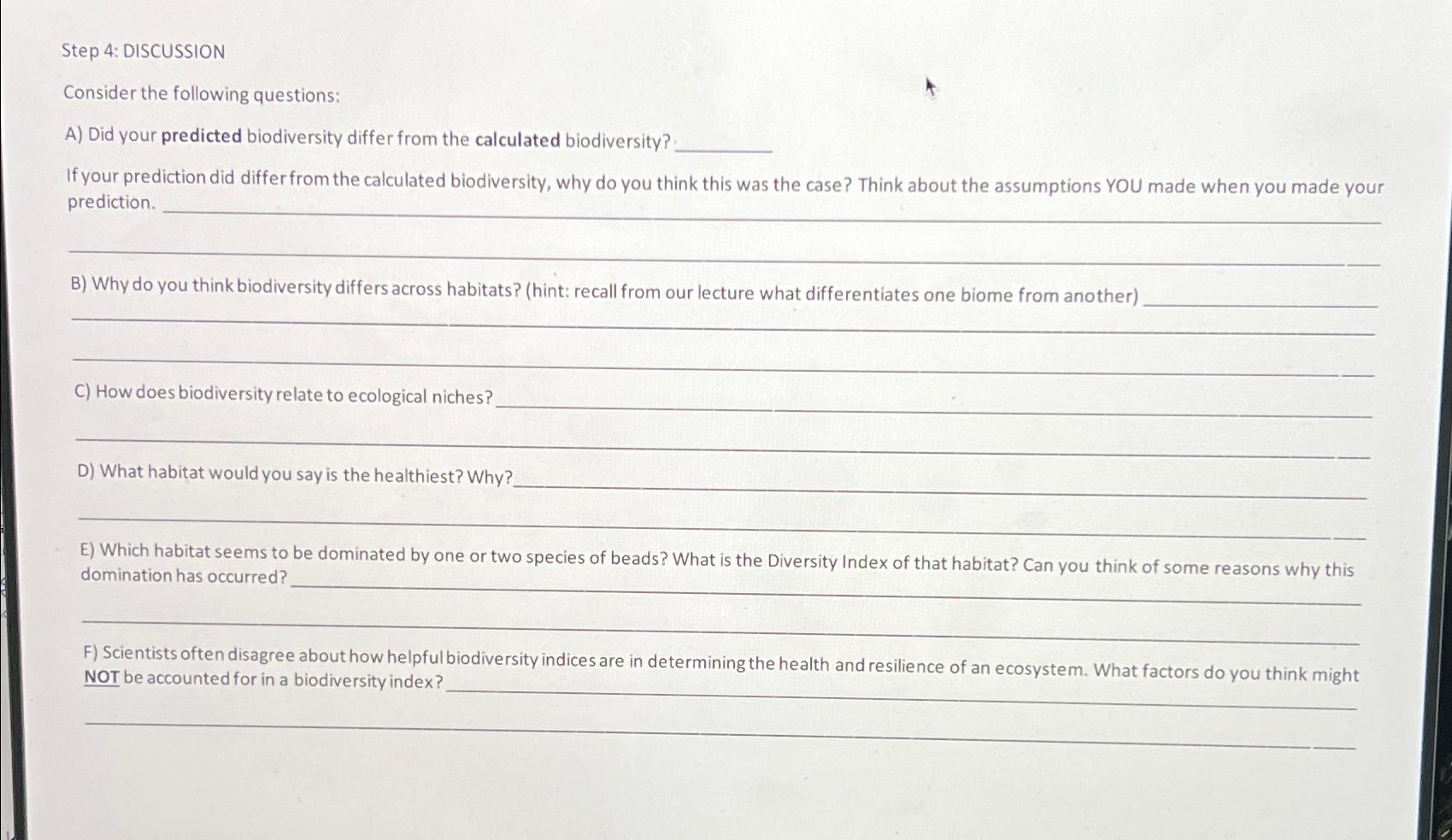 Solved Step 4 DISCUSSIONConsider The Following Questions A Chegg Com   Image