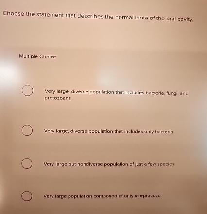 Solved Choose the statement that describes the normal biota | Chegg.com