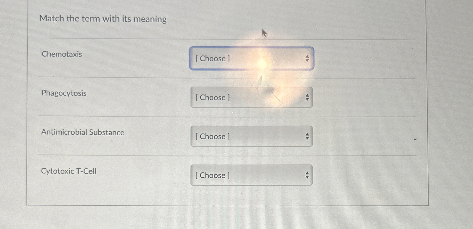 Solved Match the term with its