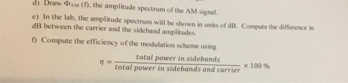 Solved Problem 1) Tone Modulation. Consider an AM signal ϕ | Chegg.com