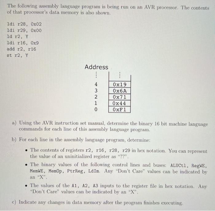 Solved The following assembly language program is being run | Chegg.com