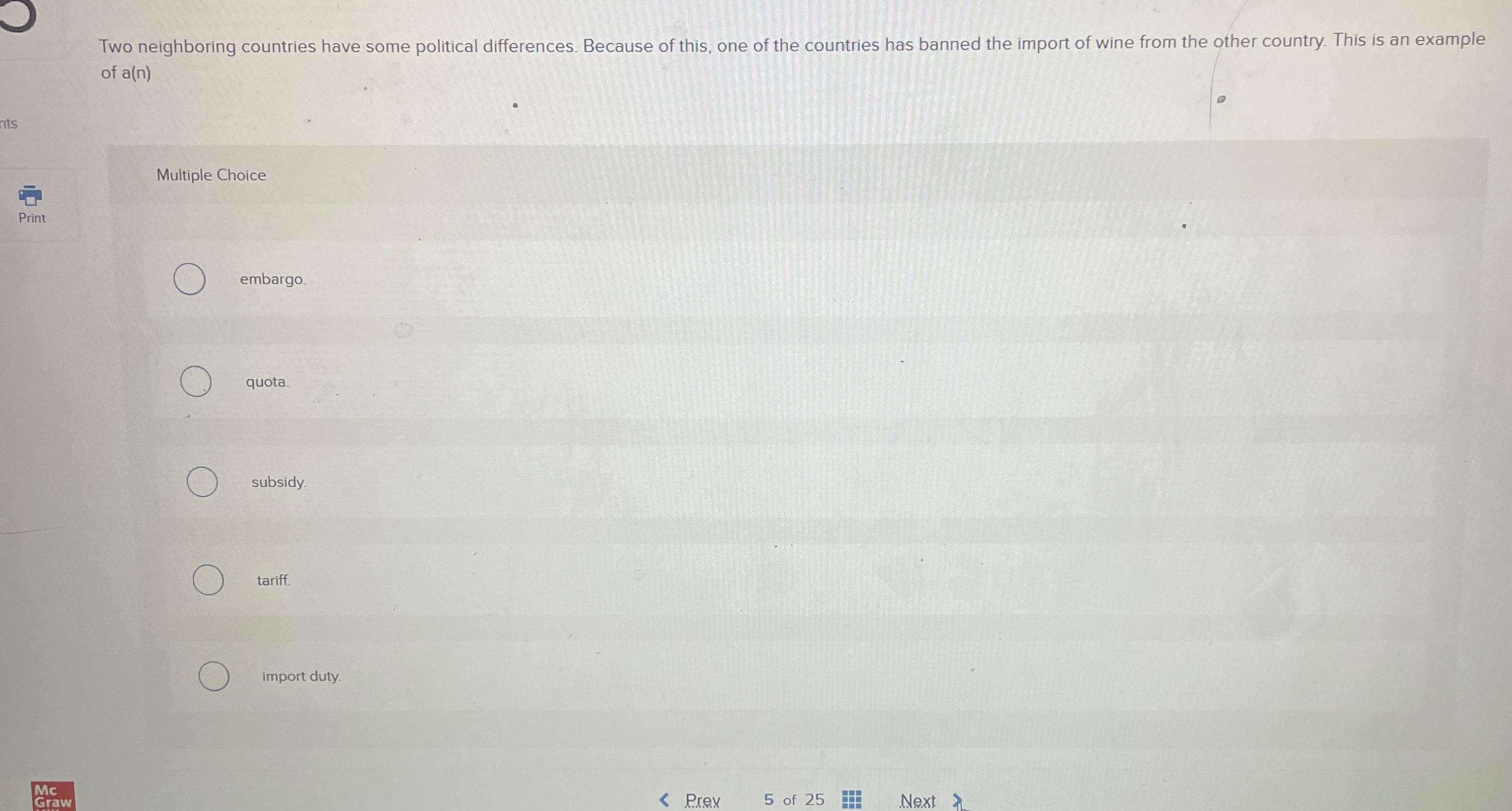 Solved Two neighboring countries have some political | Chegg.com