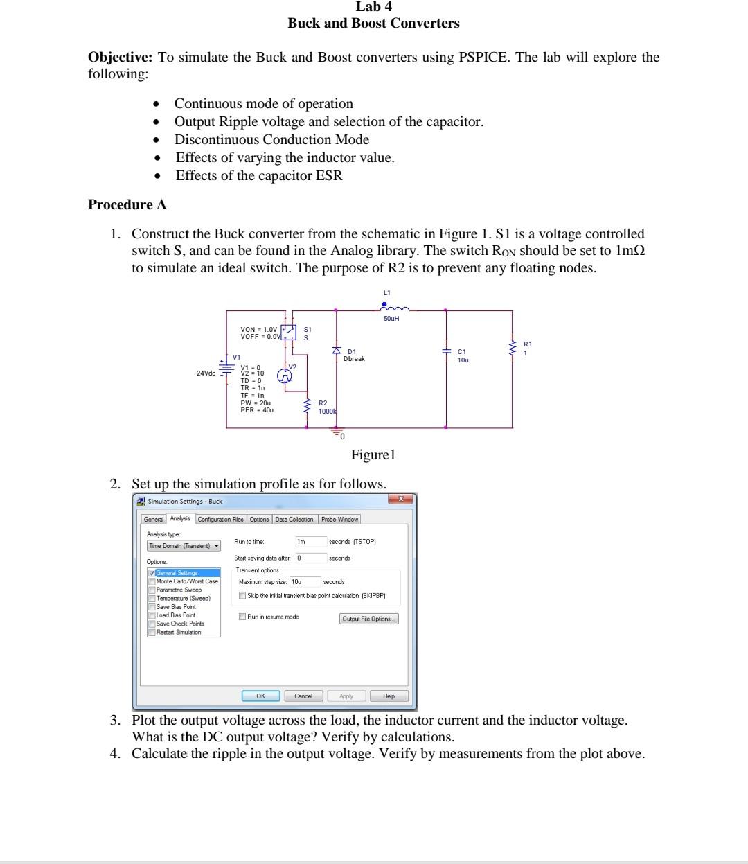 Solved Lab 4 Buck And Boost Converters Objective: To | Chegg.com