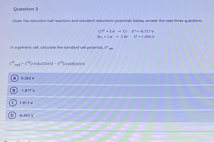 Solved Question 1 3 Points Given the following balanced | Chegg.com