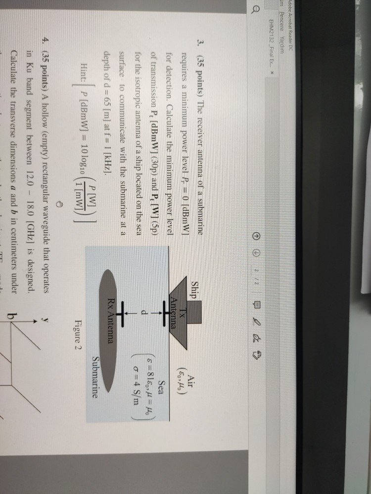 Solved Adobe Acrobat Reader Dc Jim Pencere Yardim Ehm2132 Chegg Com Power divider, length of coaxial cable/100m will be entered into a sepearate cell and the total sum of db will be calculated. chegg