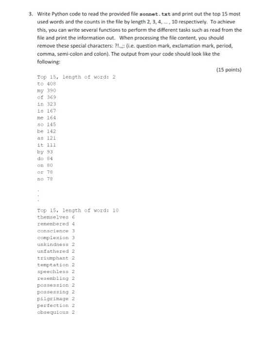 Solved Note: Please only use standard python covered in | Chegg.com