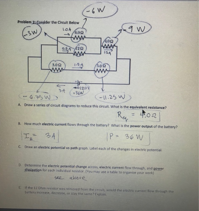 Solved 6W Problem 2: Consider the Circuit Below roblem | Chegg.com