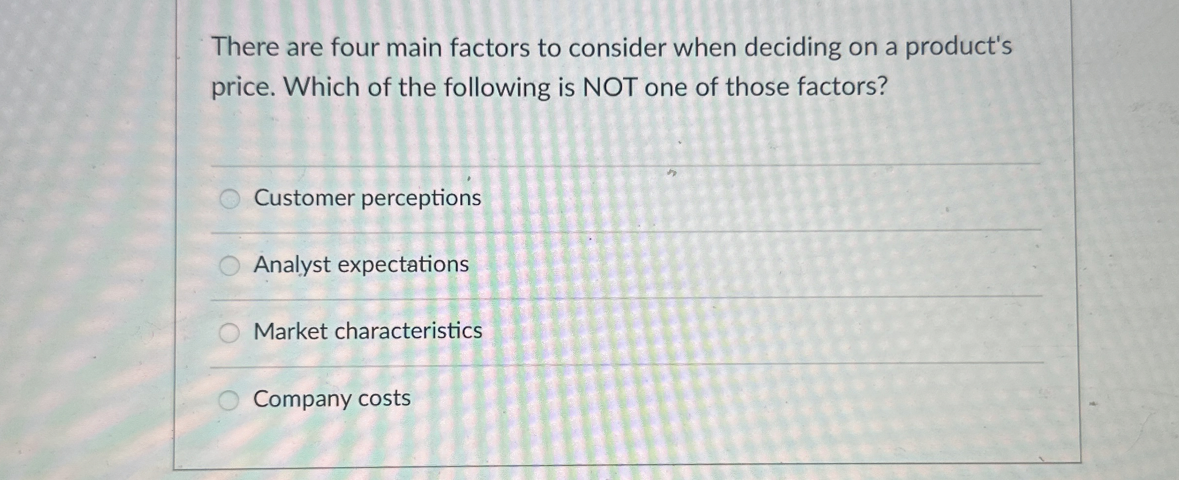 Solved There are four main factors to consider when deciding | Chegg.com