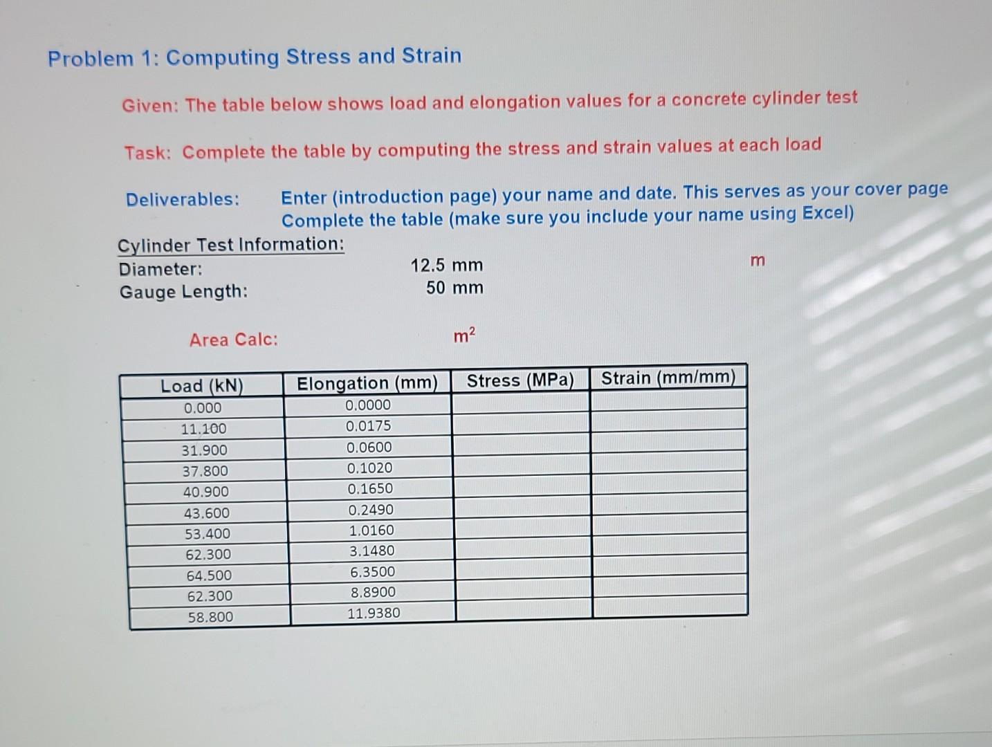 Solved Problem 2: Plot Stress-Strain Curve Step 1. Copy your | Chegg.com