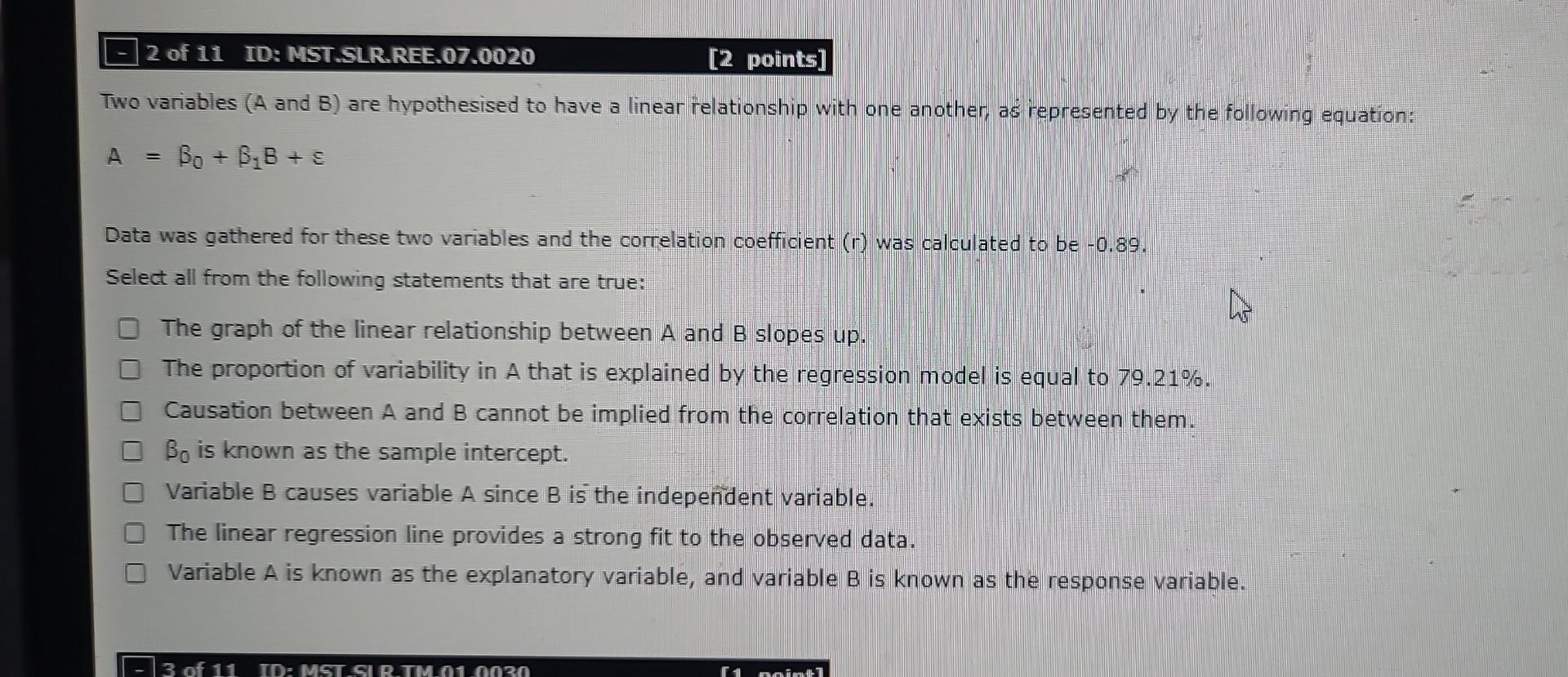 Solved Two variables (A and B ) are hypothesised to have a | Chegg.com
