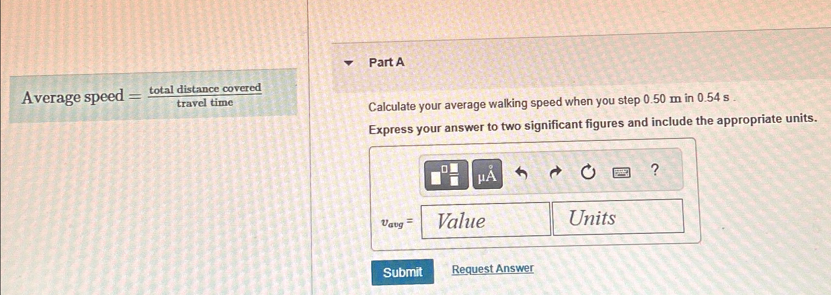 Solved Part A ﻿Average speed | Chegg.com