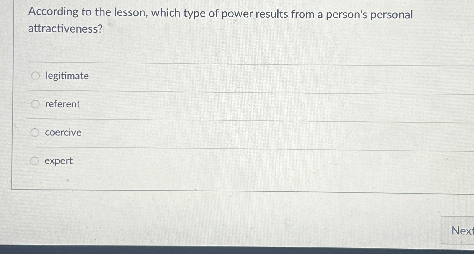 Solved According to the lesson, which type of power results | Chegg.com