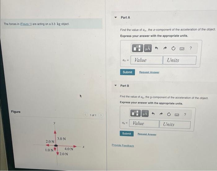 Solved The forces in (Figure 1) are acting on a 3.3 kg | Chegg.com