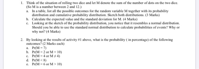 probability - What is the average of rolling two dice and only