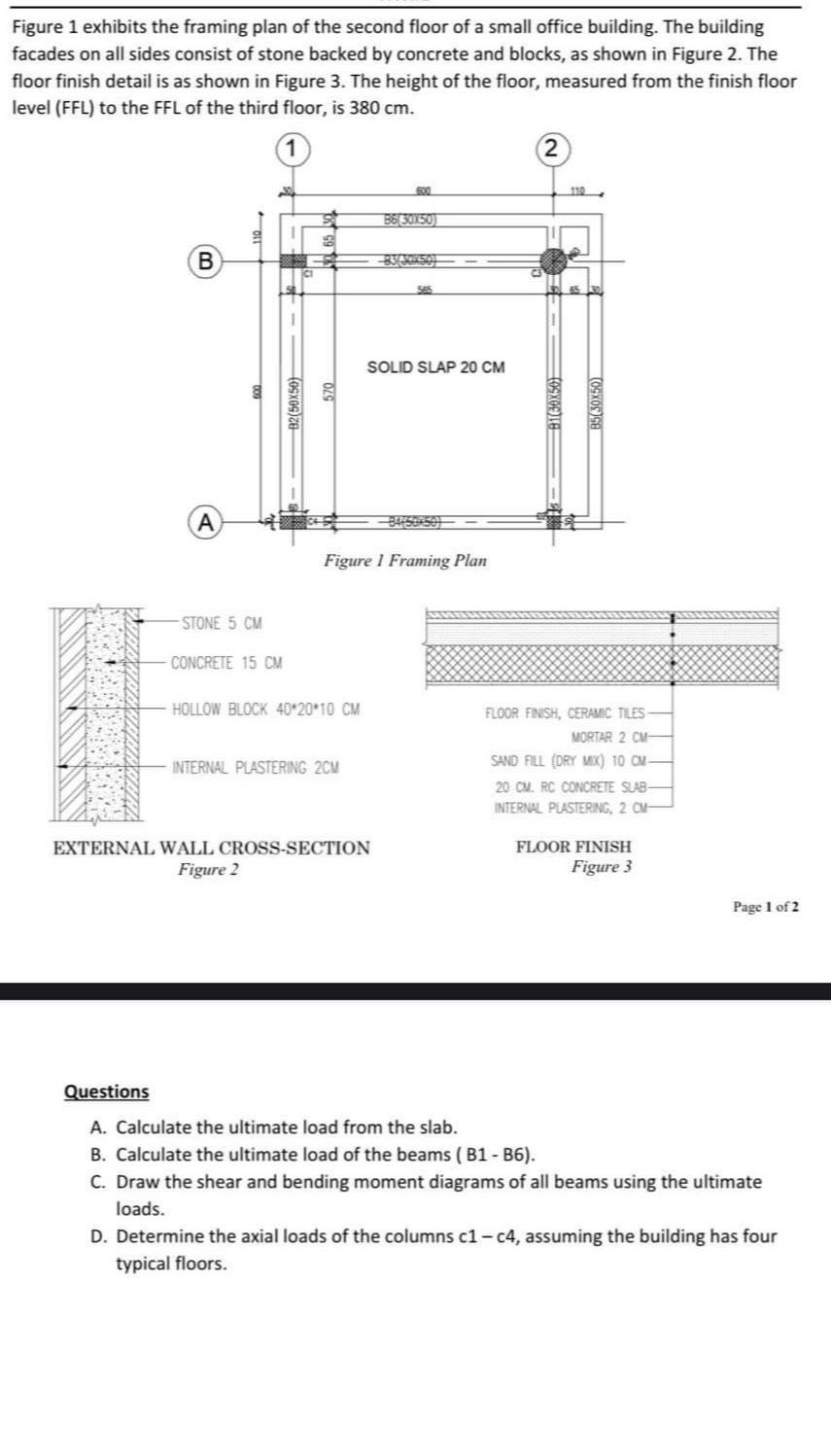 Solved Figure 1 ﻿exhibits the framing plan of the second | Chegg.com