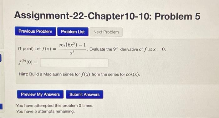 Solved Assignment-22-Chapter 10-10: Problem 3 Previous | Chegg.com