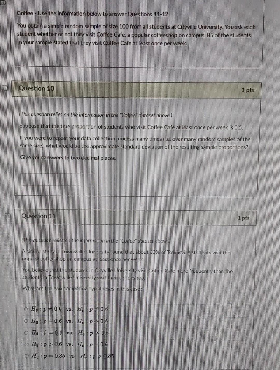 Solved Coffee - Use the information below to answer | Chegg.com