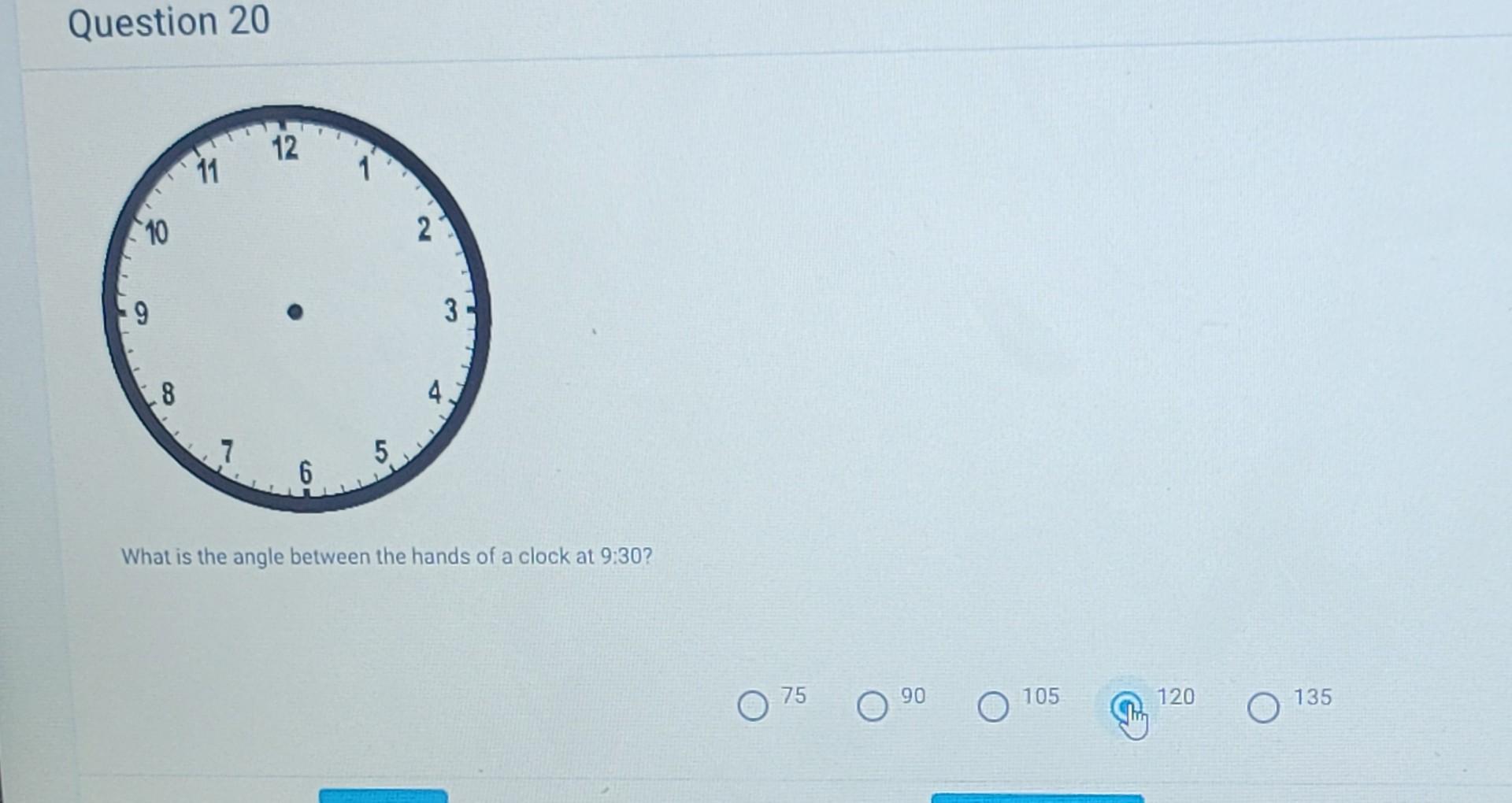 Solved What is the angle between the hands of a clock at