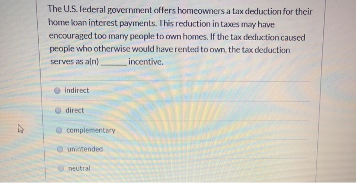 solved-the-u-s-federal-government-offers-homeowners-a-tax-chegg