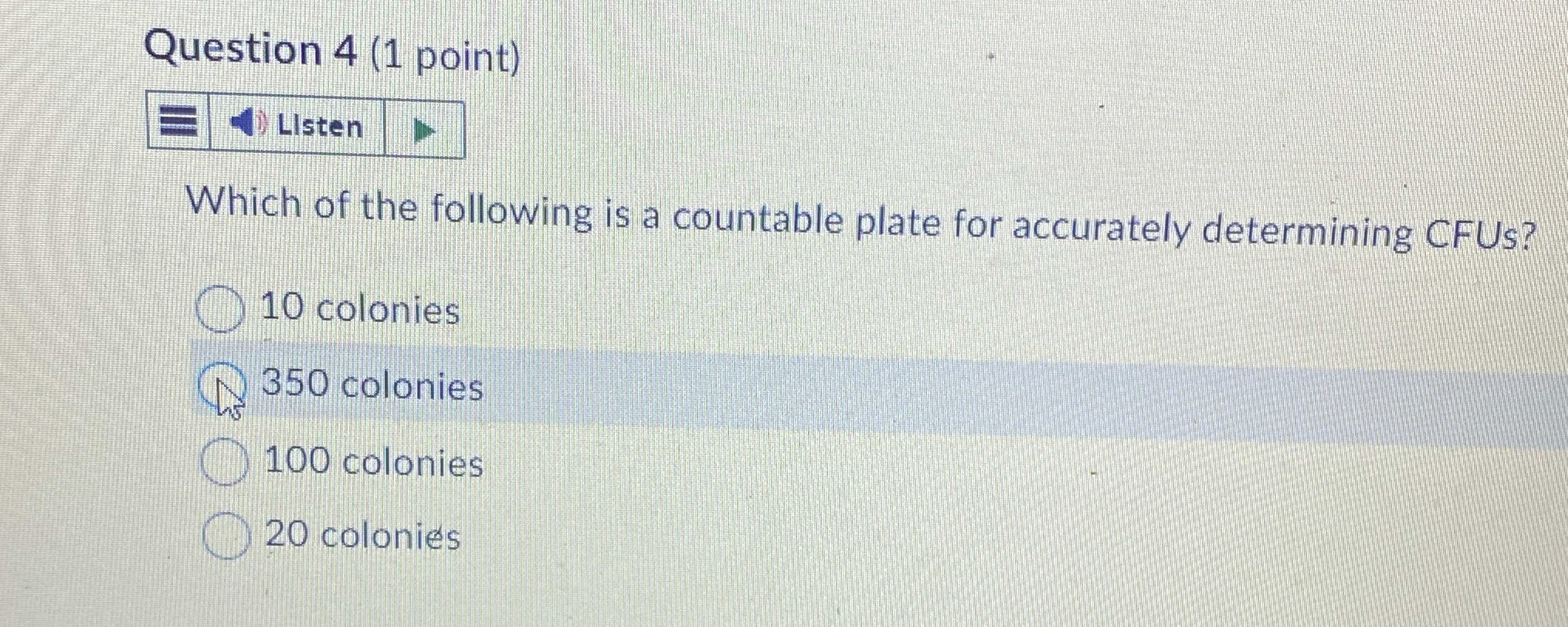 Question 4 (1 ﻿point)ListenWhich of the following is | Chegg.com