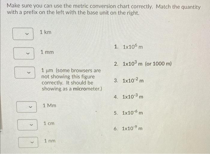 Solved Make Sure You Can Use The Metric Conversion Chart Chegg Com