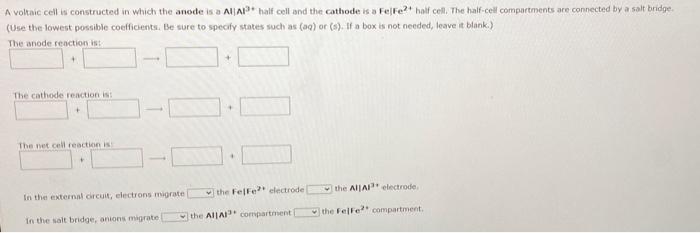 Solved A voltaic cell is constructed in which the anode is a | Chegg.com