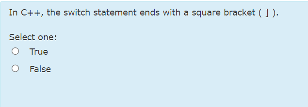 Solved In C++, the switch statement ends with a square | Chegg.com
