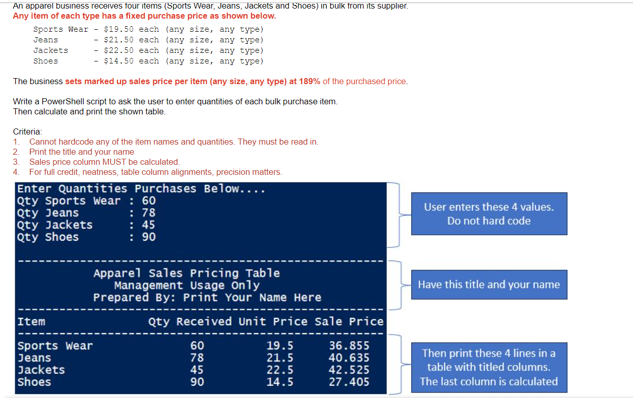 Solved CODE HAS TO MATCH THE EXAMPLE!! | Chegg.com image.