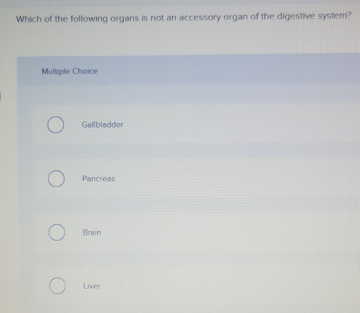 Solved Which of the following organs is not an accessory