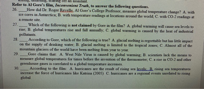 an inconvenient truth questions and answers