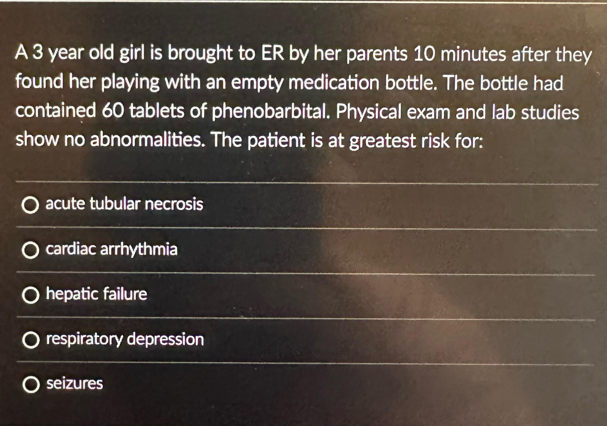 Solved A 3 ﻿year old girl is brought to ER by her parents 10 | Chegg.com