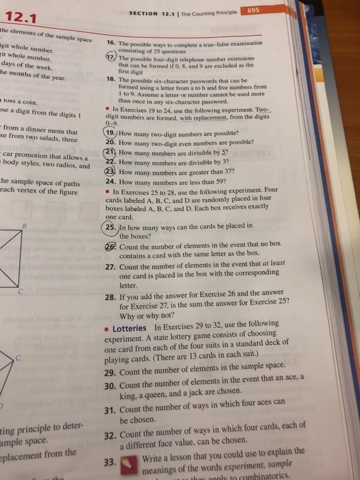 Solved 12.1 SECTION 12.1 The Counting Principle 695 the | Chegg.com