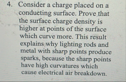 Solved Consider a charge placed on a condueting surface. | Chegg.com