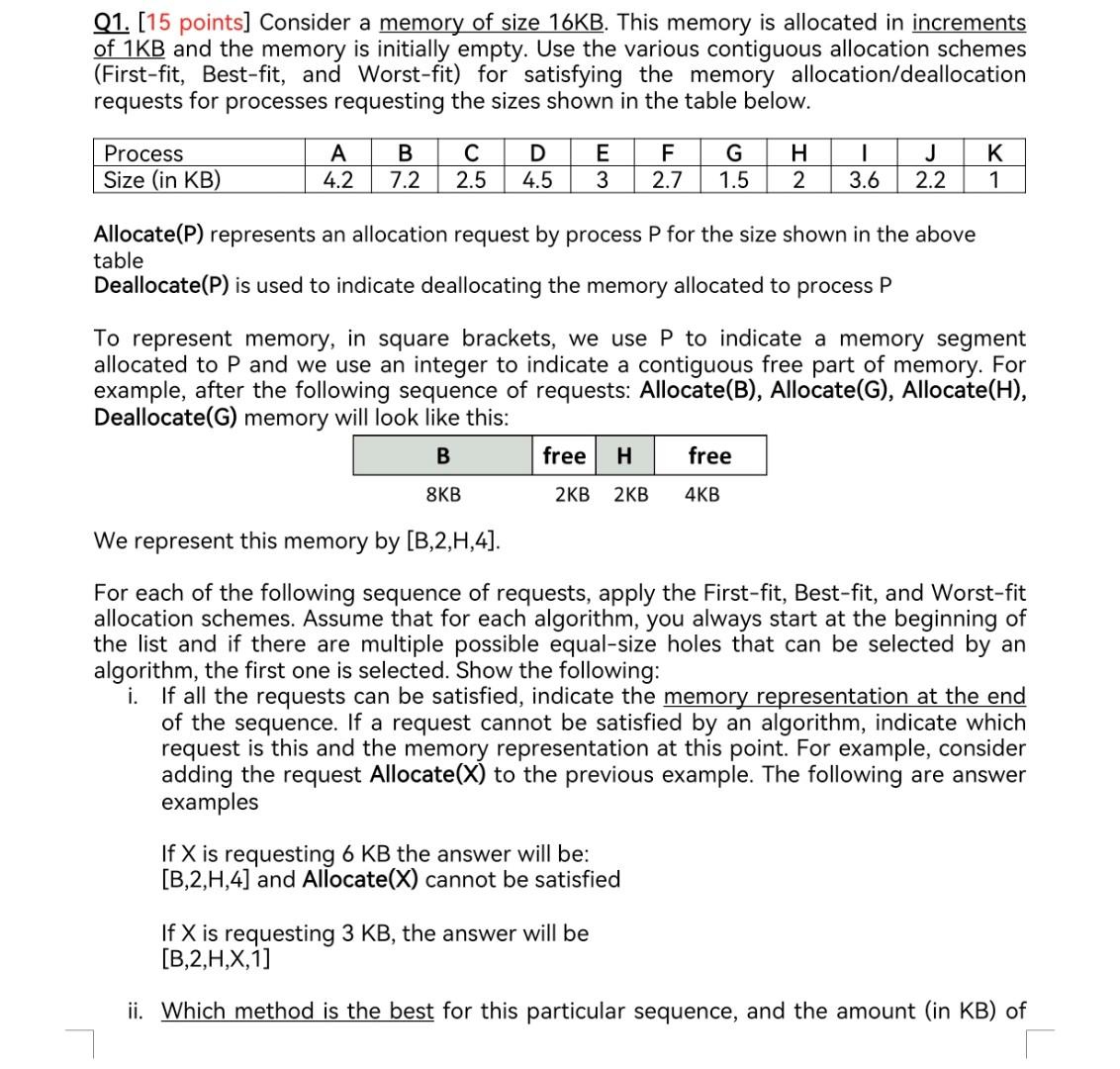 Solved Q1. [15 Points] Consider A Memory Of Size 16 KB. This | Chegg.com